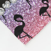 Personalisierte Namensregenbogen-Glitterflamingos Fleecedecke (Ecke)