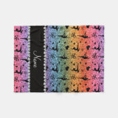 Personalisierte Namensregenbogen-Glittergymnastik Fleecedecke (Vorderseite (Horizontal))