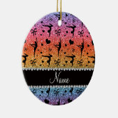 Personalisierte Namensregenbogen-Glittergymnastik Keramik Ornament (Rechts)