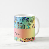 Personalisierte Namensregenbogenstraßenfahrräder Kaffeetasse (VorderseiteRechts)