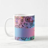 Personalisierte Namensregenbogenstraßenfahrräder Kaffeetasse (Links)