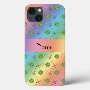 Personalisierte Namensregenbogentennisbälle Case-Mate iPhone Hülle