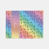 Personalisierte Namensregenbogenzahl Skaten Fleecedecke (Vorderseite (Horizontal))