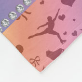 Personalisierte Namensregenbogenzahl Skaten Fleecedecke (Ecke)