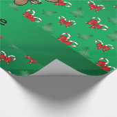 Personalisierte Namensrengrün-Zuckerstangebögen Geschenkpapier (Ecke)