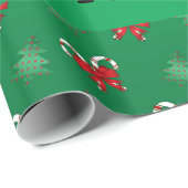 Personalisierte Namensrengrün-Zuckerstangebögen Geschenkpapier (Rolleneckpunkt)