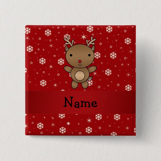 Personalisierte Namensrenrotschneeflocken Button (Vorderseite)