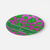 Personalisierte Namensrosa Pappteller (Schrägansicht)