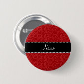 Personalisierte Namensrote Wirbel Button (Vorne & Hinten)