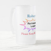 Personalisierte Namensruhestands-Flüssigkeit - Mattglas Bierglas (Vorderseite Links)