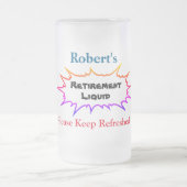 Personalisierte Namensruhestands-Flüssigkeit - Mattglas Bierglas (Mittel)