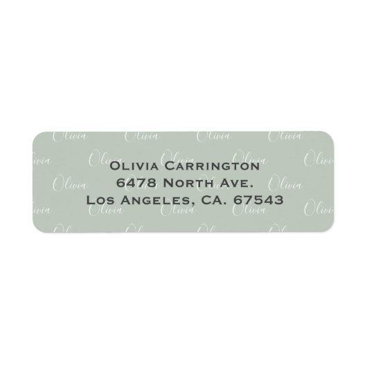 Personalisierte Namenssage Grüne Rücksendeadresse (Vorne)