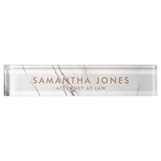 Personalisierte Namensschild aus weißem Marmor Namensplakette (Vorderseite)