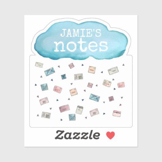 Personalisierte Namensschilder Regen Cloud Aufkleber (Blatt)