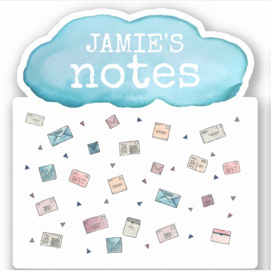 Personalisierte Namensschilder Regen Cloud Aufkleber (Vorderseite)