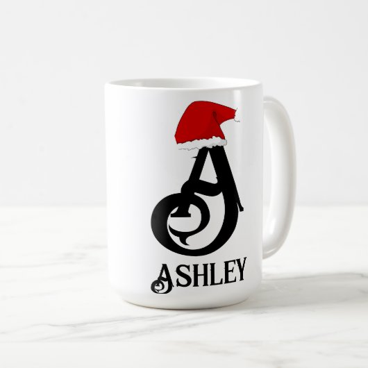 Personalisierte Namensschrift, Monogramm Weihnacht Kaffeetasse (VorderseiteRechts)