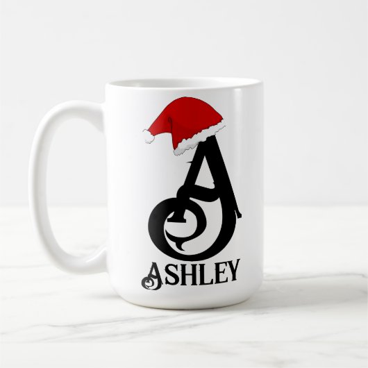 Personalisierte Namensschrift, Monogramm Weihnacht Kaffeetasse (Links)