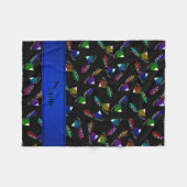 Personalisierte Namensschwarzes Snowmobiles Fleecedecke (Vorderseite (Horizontal))