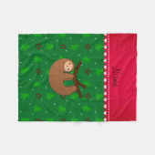 Personalisierte Namensslothgrün-Weihnachtsbäume Fleecedecke (Vorderseite (Horizontal))