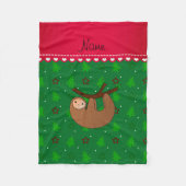 Personalisierte Namensslothgrün-Weihnachtsbäume Fleecedecke (Vorderseite)