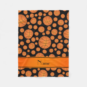 Personalisierte Namensspaßschwarzbasketbälle Fleecedecke