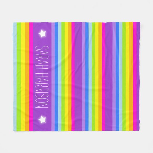 Personalisierte Namensstreifen für Regenbogen Fleecedecke (Vorderseite (Horizontal))