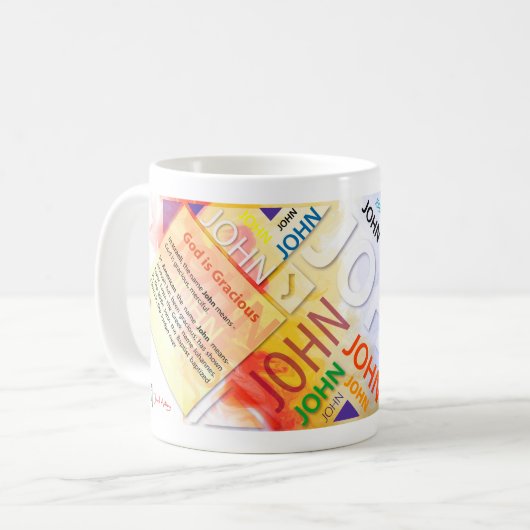 Personalisierte NamensTasse John Kaffeetasse (Vorderseite Links)