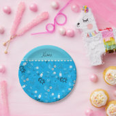 Personalisierte Namenstiere des blauen Babys des Pappteller (Party)