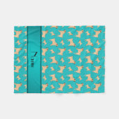 Personalisierte Namenstürkis Mopshunde Fleecedecke (Vorderseite (Horizontal))