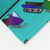 Personalisierte Namenstürkis Snowmobiles Fleecedecke (Ecke)