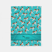 Personalisierte Namenstürkisbretagnespanielhunde Fleecedecke (Vorderseite)