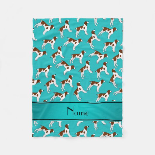 Personalisierte Namenstürkisbretagnespanielhunde Fleecedecke (Vorderseite)