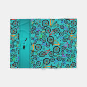 Personalisierte Namenstürkisgebirgsfahrräder Fleecedecke (Vorderseite (Horizontal))