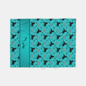 Personalisierte Namenstürkispferdesterne Hufeisen Fleecedecke (Vorderseite (Horizontal))