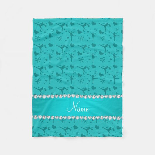 Personalisierte Namenstürkiszahl Skaten Fleecedecke (Vorderseite)