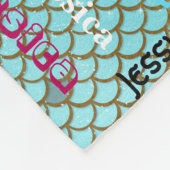 Personalisierte Namenstypographie-aquamarine Fleecedecke (Ecke)