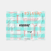 Personalisierte Namenstypographie-aquamarines Fleecedecke (Vorderseite (Horizontal))