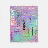 Personalisierte Namenstypographie-helle Fleecedecke (Vorderseite)