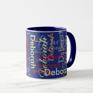 personalisierte Namenstypopografie blau erstellen Tasse