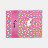Personalisierte Namensunicornpastellrosaregenbogen Fleecedecke (Vorderseite (Horizontal))