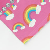 Personalisierte Namensunicornpastellrosaregenbogen Fleecedecke (Ecke)