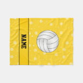 Personalisierte Namensvolleyballgelbschneeflocken Fleecedecke (Vorderseite (Horizontal))