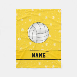 Personalisierte Namensvolleyballgelbschneeflocken Fleecedecke