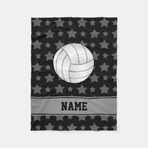 Personalisierte Namensvolleyballschwarzsterne Fleecedecke