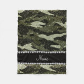 Personalisierte Namenswaldgrün-Glittertarnung Fleecedecke (Vorderseite)