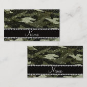 Personalisierte Namenswaldgrün-Glittertarnung Telefonnummerkarte (Vorne/Hinten)