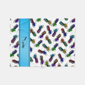 Personalisierte Namensweiß Snowmobiles Fleecedecke (Vorderseite (Horizontal))