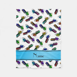 Personalisierte Namensweiß Snowmobiles Fleecedecke