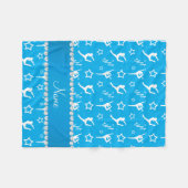 Personalisierte Namensweiße Gymnastiksterne des Fleecedecke (Vorderseite (Horizontal))