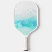 Personalisierte Namenswellen am Strand Pickleball Schläger (Rückseite)